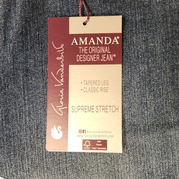 Gloria Vanderbilt Amanda Jeans 14P High Rise Straight Petite - Picture 7 of 13